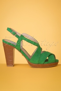 Lulu Hun - 70s Orsola High Heeled Sandals in Green 4