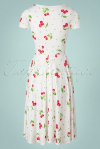 Vintage Chic for Topvintage - 50s Faith Cherry Polkadot Swing Dress in Ivory 4