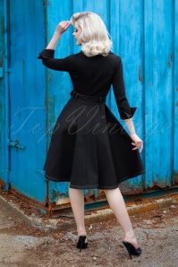 Rock-a-Booty - 50s Vivacious Swing Dress in Black Denim 2