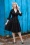 50s Vivacious Swing Dress in Black Denim
