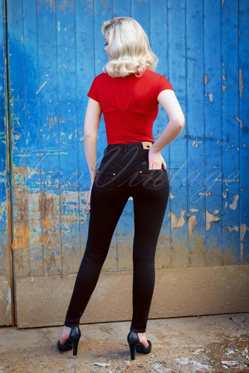 Rock-a-Booty - Doris Skinny Jeans Années 50 en Noir 2