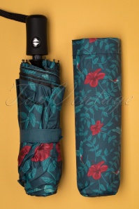 Collectif Clothing - Hummingbird Eden Foldable Umbrella in Teal