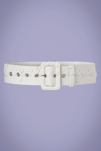 Collectif Clothing - 50s Jade Plain Belt in Ivory