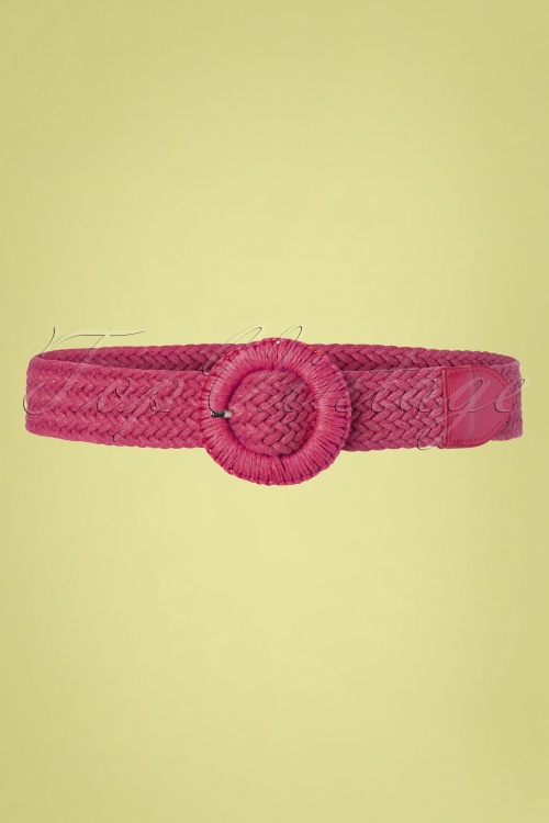 Collectif Clothing - 60s Annie Belt in Magenta Pink