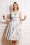 Catherine Floral Swing Dress Années 50 en Blanc