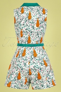 Bright and Beautiful - 60s Lucy Tropical Leopard Playsuit in Multi 5