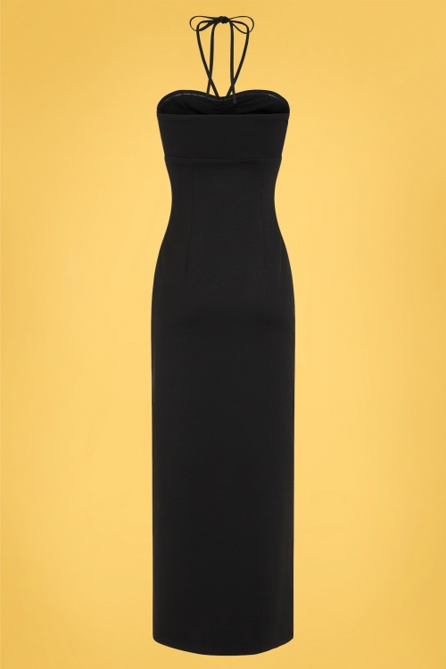 Collectif Clothing - Angelina Maxi Dress Années 50 en Noir 3