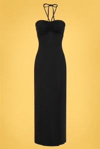 Collectif Clothing - Angelina Maxi Dress Années 50 en Noir