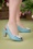 50s Ava Carina Flower Picking Pumps in Sky Blue and Cream
