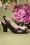 50s Ava Carina Flower Picking Pumps in Black and Cream