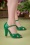 50s June Wildflower Patent Pumps in Kelly Green