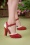 50s June Spring in Paris T-Strap Pumps in Red Rose and Cream