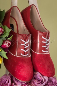 Lola Ramona ♥ Topvintage - 50s Ava La Vie en Rose Shoe Booties in Red Rose and Cream 3