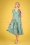 50s Caryl Floral Swing Dress in Mint Blue