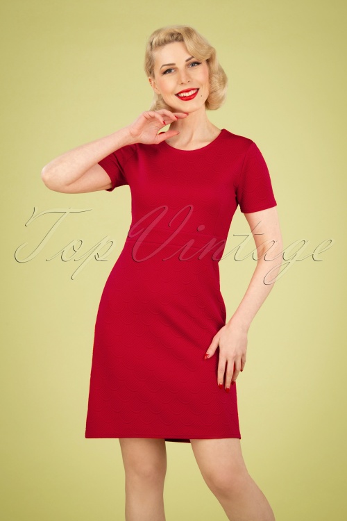 Vintage Chic for Topvintage - Jackie Jacquard Kleid in Rot