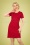Jackie Jacquard Dress Années 60 en Rouge