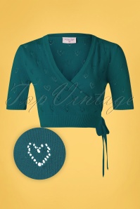 Topvintage Boutique Collection - Poppy Wickeltop in Petrol 2