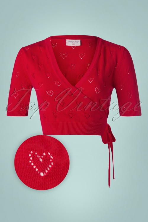 Topvintage Boutique Collection - Poppy wikkeltop in rood 2