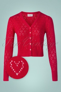 Topvintage Boutique Collection - 50s Mara Cardigan in Red 2