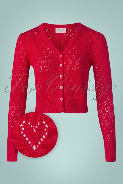 Topvintage Boutique Collection - 50s Mara Cardigan in Red 2