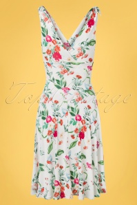 Vintage Chic for Topvintage - Grecian Floral Bird Dress Années 50 en Ivoire 2