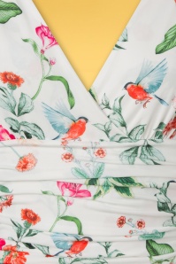 Vintage Chic for Topvintage - Grecian Floral Bird Kleid in Elfenbein 4