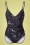 50s Dancing Flower Swimsuit in Black