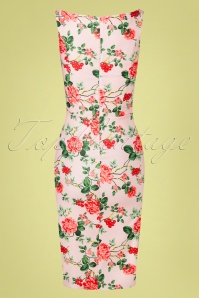 Vintage Chic for Topvintage - 50s Cyenna Roses Pencil Dress in Pink 2