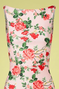 Vintage Chic for Topvintage - Cyenna Roses Pencil Dress Années 50 en Rose 3