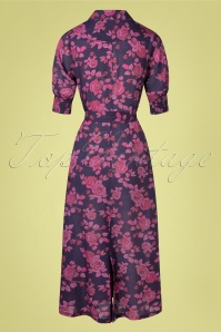 Tante Betsy - 60s Gemmi Mono Rose Maxi Dress in Purple 3