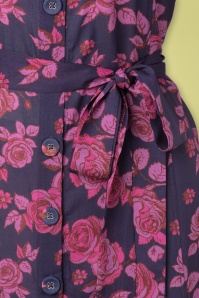 Tante Betsy - 60s Gemmi Mono Rose Maxi Dress in Purple 5