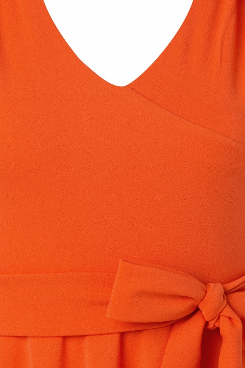 Vintage Chic for Topvintage - Yenna Midaxi jurk in oranje 3