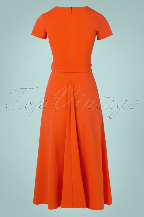 Vintage Chic for Topvintage - Yenna Midaxi Dress Années 50 en Orange 4