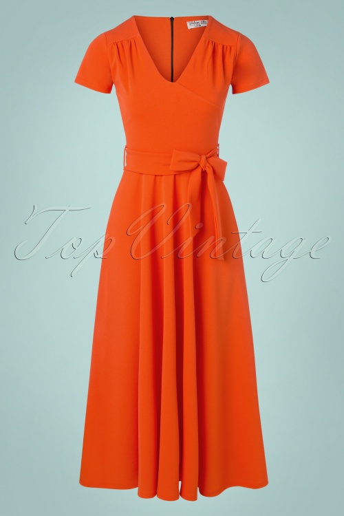 Vintage Chic for Topvintage - Yenna Midaxi Kleid in Orange