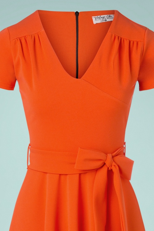 Vintage Chic for Topvintage - Yenna Midaxi jurk in oranje 2