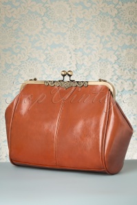 Kaytie - Vintage tas met Kisslock-sluiting en frame in bruin 3