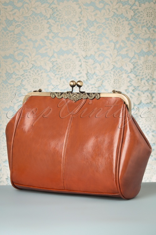 Kaytie - Vintage Frame Kisslock Clasp Bag Années 20 en Brun 3