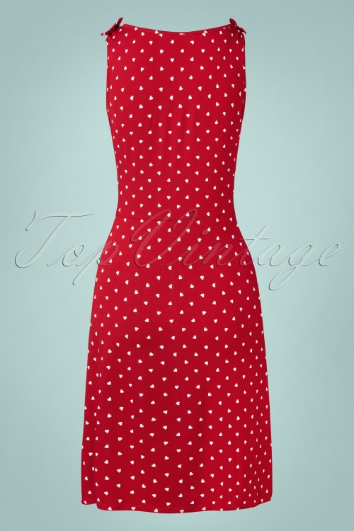Topvintage Boutique Collection - The Janice harten jurk in rood en wit 4