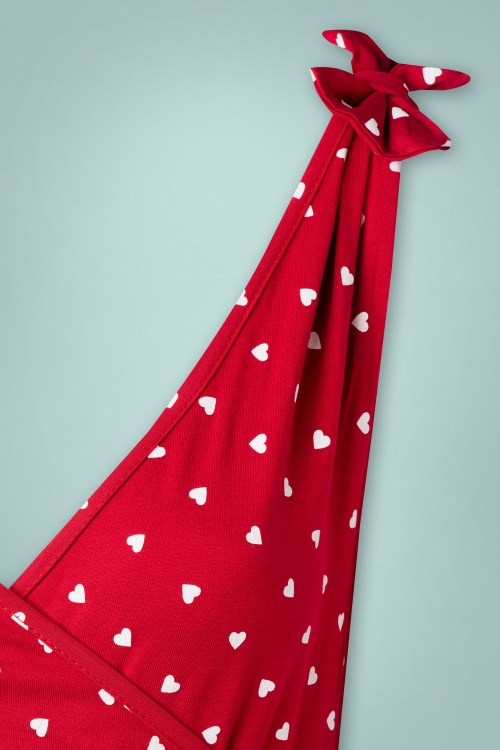 Topvintage Boutique Collection - The Janice Hearts Dress Années 50 en Rouge et Blanc 3