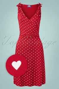 Topvintage Boutique Collection - The Janice Hearts Dress Années 50 en Rouge et Blanc