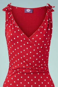 Topvintage Boutique Collection - The Janice Hearts Dress Années 50 en Rouge et Blanc 2