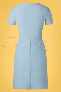 Vintage Chic for Topvintage - Jackie jacquard jurk in babyblauw 4