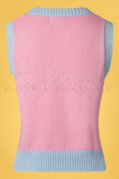 Bunny - 60s Love Nope Vest Top in Pink 2