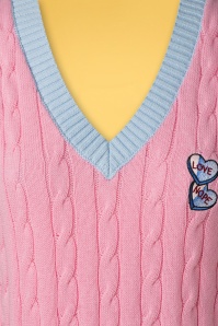 Bunny - 60s Love Nope Vest Top in Pink 3