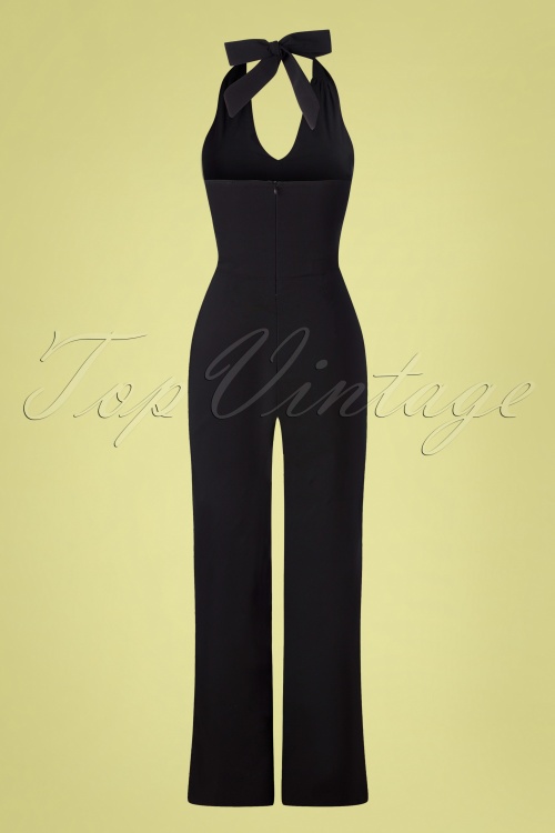 Vintage Chic for Topvintage - Chelsey halter jumpsuit in zwart 3
