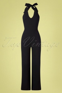 Vintage Chic for Topvintage - Chelsey halter jumpsuit in zwart