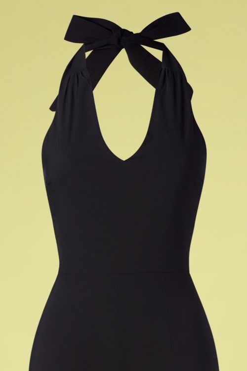 Vintage Chic for Topvintage - Chelsey halter jumpsuit in zwart 2