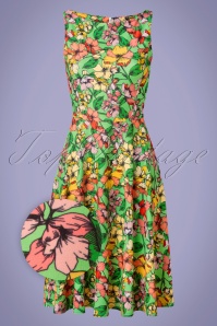 Vintage Chic for Topvintage - Frederique Flower Swing Dress Années 50 en Vert