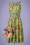 Frederique Flower Swing Dress Années 50 en Vert