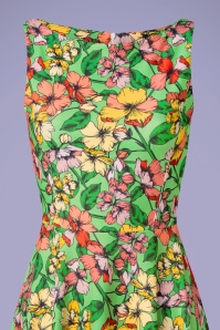 Vintage Chic for Topvintage - Frederique Flower Swing Kleid in Grün 2